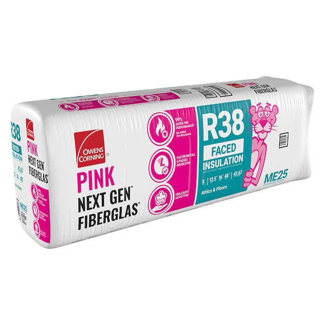 R38 Kraft-Faced Insulation – 16" x 48" (42.67 sq ft) – Owens Corning