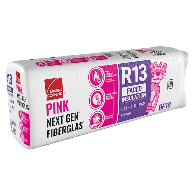 R13 Kraft-Faced Insulation – 15" x 93" (125.94 sq ft) – Owens Corning