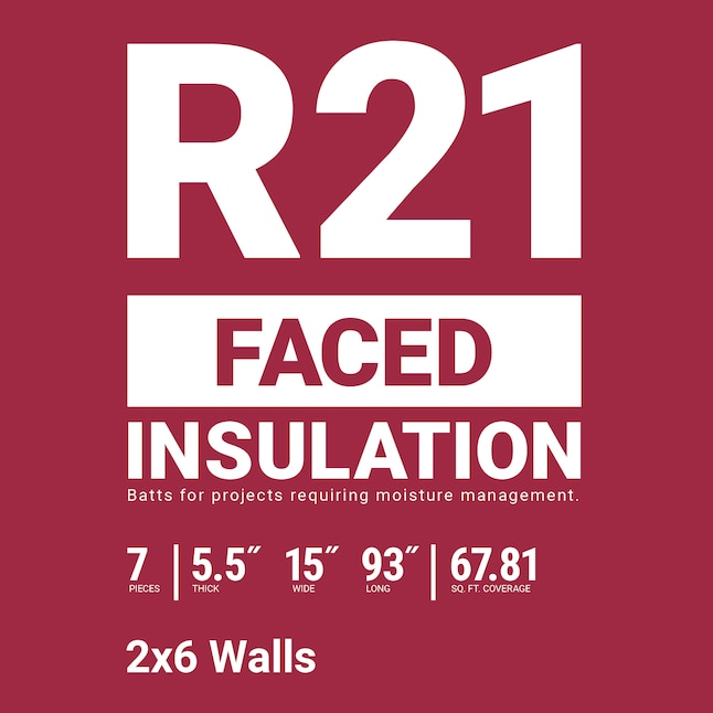 R21 Kraft-Faced Insulation – 15" x 93" (67.81 sq ft) – Owens Corning