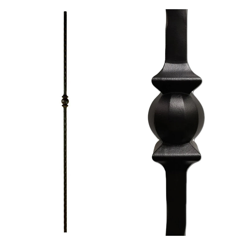 1/2 in. Square Iron Baluster, Single Ball