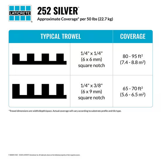 Laticrete 252 Silver White Thin-Set Mortar 50 lb bag