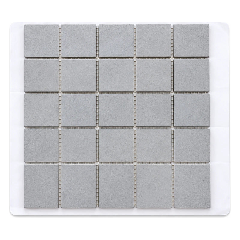 12 in. x 12 in. Light Gray Square Mosaic Tile Sheet