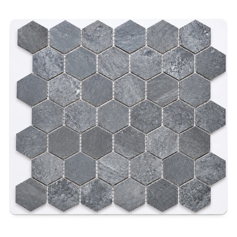 12 in. x 12 in. Octagon Mosaic Tile, Dark Gray