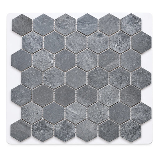 12 in. x 12 in. Octagon Mosaic Tile, Dark Gray