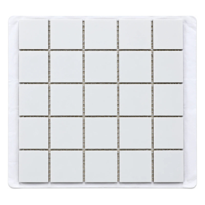 12 in. x 12 in. Square Mosaic Tile, White