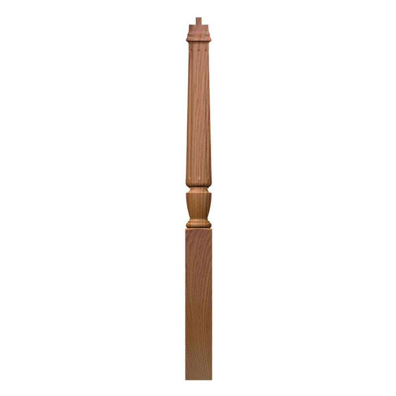 3-1/2 in. x 58 in. Oak Ball Top Newel Post