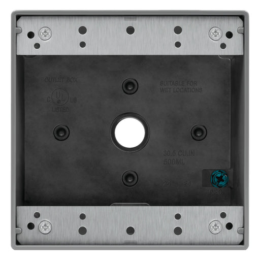 4 in. 2-Gang Weatherproof Outlet Box, 1/2 in. Hubs
