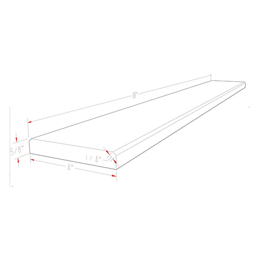 4 in. x 36 in. White Marble Saddle Threshold