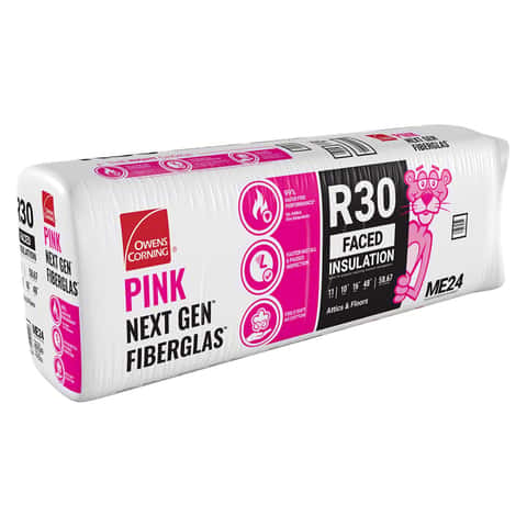 R30 Kraft-Faced Insulation – 16" x 48" (58.67 sq ft) – Owens Corning