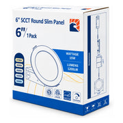 6 in. 5CCT Round Slim LED Panel Light, 15W, Dimmable - view 2