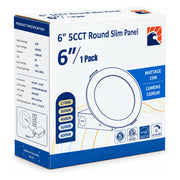 6 in. 5CCT Round Slim LED Panel Light, 15W, Dimmable - view 3