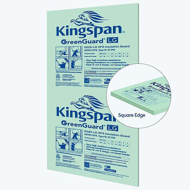 Kingspan GreenGuard 挤塑聚苯乙烯泡沫保温板 – 1.5 英寸 x 4 英尺 x 8 英尺