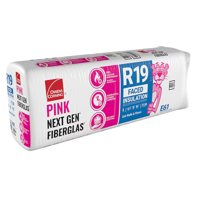 R19 Kraft-Faced Insulation – 15" x 93" (77.50 sq ft) – Owens Corning