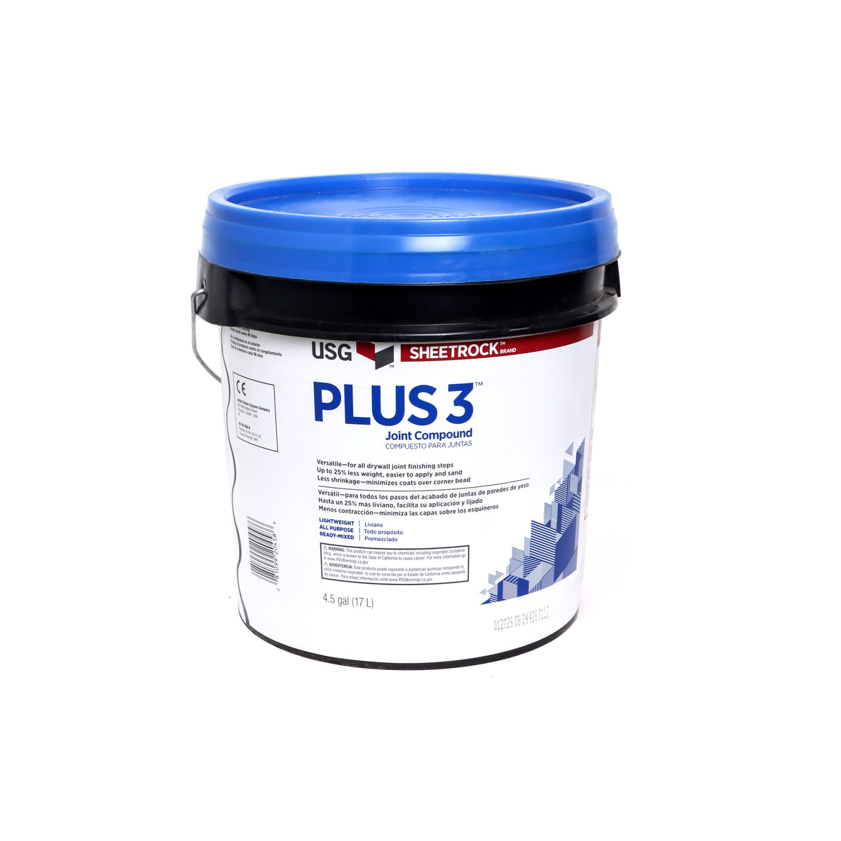 Mudding Compound USG Plus 3 Joint Compound 4.5 Gallon | Lightweight Drywall Mud — ARCH