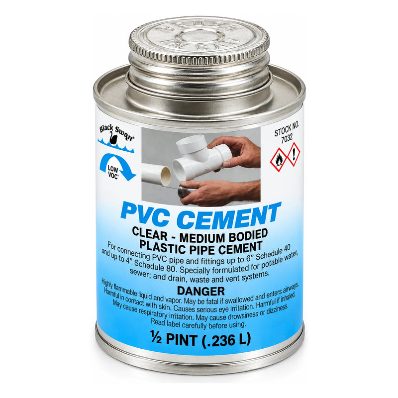 Black Swan 1/2 Pint Clear Medium-Bodied PVC Cement