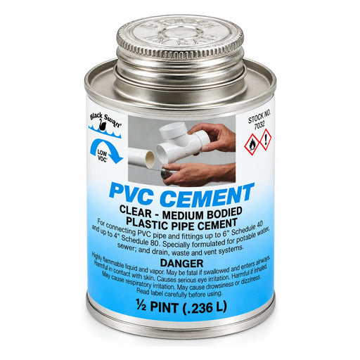 Black Swan 1/2 Pint Clear Medium-Bodied PVC Cement