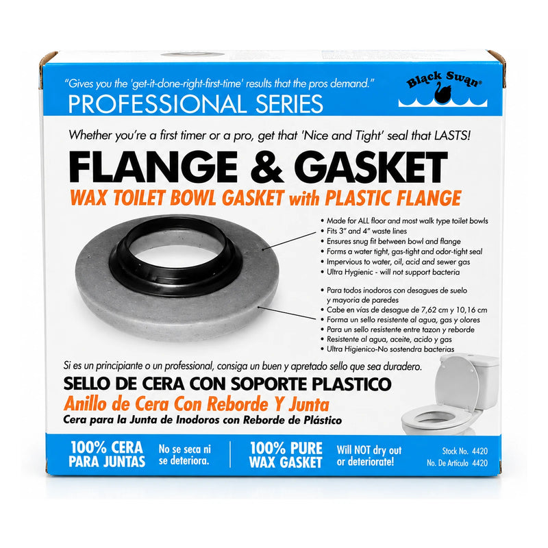 Black Swan Flange & Gasket Wax Ring with Plastic Flange