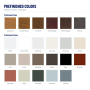 Pella 2 Panel Arch Plank Fiberglass Front Door prefinished colors: Golden Oak, Early American, Provincial, Red Mahogany, Dark Mahogany, Charcoal, White, Classic White, Pearl Gray, Soft Linen, Wolf Gray, Almond and 11 more