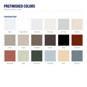Pella 2 Panel Square Steel Front Door prefinished colors: White, Classic White, Pearl Gray, Soft Linen, Wolf Gray, Almond, Putty, Fossil, Portobello, Brown, Black, Brick Red and 6 more