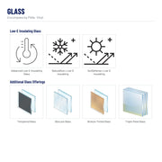 Encompass by Pella Vinyl Single-Hung Window glass: Advanced Low-E Insulating Glass, NaturalSun+ Low-E Insulating, SunDefense+ Low-E Insulating, Tempered Glass, Obscure Glass, Bronze-Tinted Glass, Triple-Pane Glass