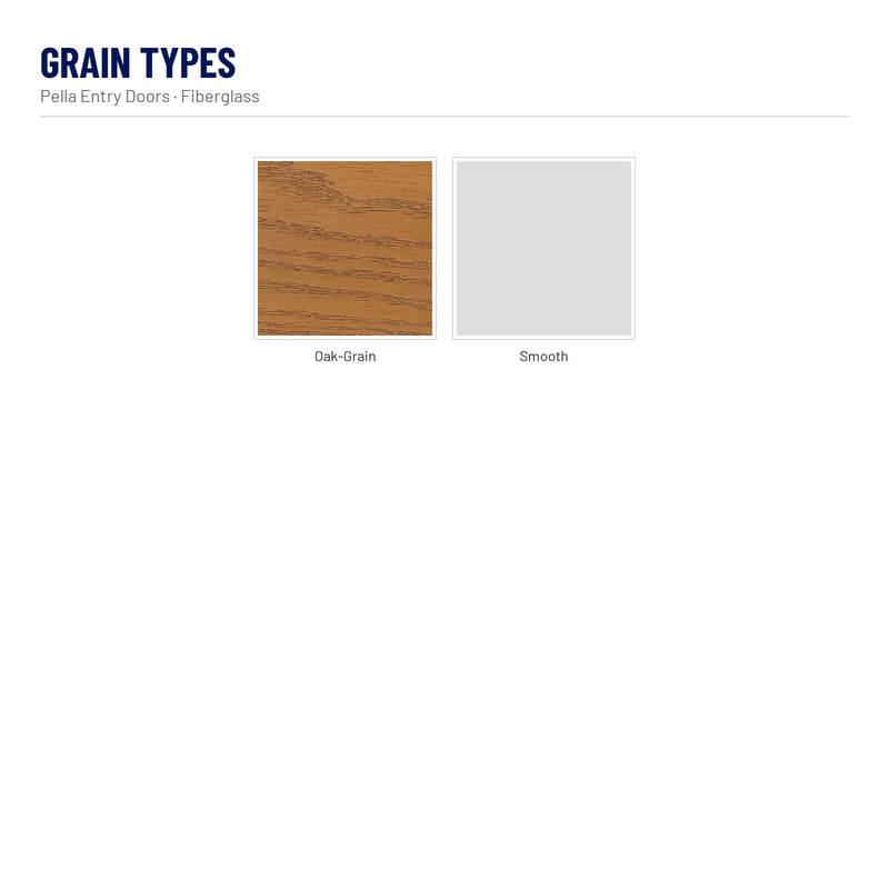 Pella Twin Colonial Light Fiberglass Front Door grain types: Oak-Grain, Smooth