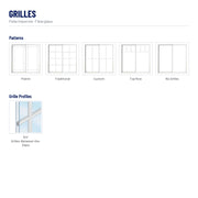 Pella Impervia Fiberglass Sliding Window grilles: Prairie, Traditional, Custom, Top Row, No Grilles, 3/4" Grilles-Between-the-Glass