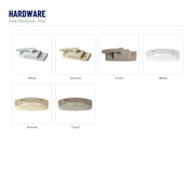 Pella 250 Series Vinyl Double-Hung Window hardware: White, Almond, Fossil, White, Almond, Fossil