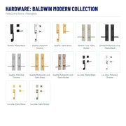 Pella 3 Light Equal Fiberglass Front Door hardware, Baldwin Modern Collection: Seattle - Matte Black, Seattle - Polished Chrome, Seattle - Satin Brass, Seattle Lock - Satin Nickel, Seattle Multipoint Lock - Matte Black, Seattle - Polished Chrome, Seattle Multipoint Lock - Satin Brass, Seattle Multipoint Lock - Satin Nickel, La Jolla - Matte Black, La Jolla - Polished Chrome, La Jolla - Satin Brass, La Jolla - Satin Nickel