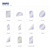 Pella 250 Series Vinyl Picture Window shapes: Rectangle, Half Circle, Springline, Full Circle, Pentagon, Trapezoid, Triangle, Octagon, Quarter Circle, Arch Head, Partial Arch Head