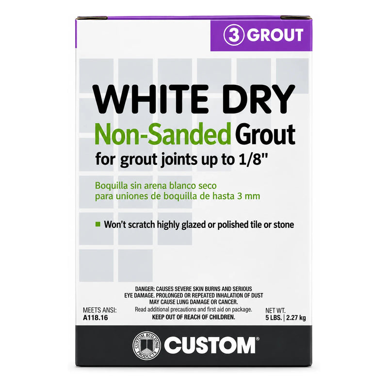 Custom Building Products White Dry Non-Sanded Grout, 5 lb.