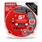 Diablo 5 in. 120-Grit Hook & Lock Sanding Discs, 15-Pack