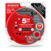 Diablo 5 in. 180-Grit Hook & Lock Sanding Discs, 15-Pack