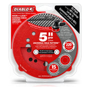 Diablo 5 in. 220-Grit Hook & Lock Sanding Discs, 15-Pack