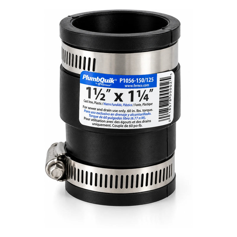 Fernco PlumbQuik 1-1/2 in. x 1-1/4 in. Flexible Coupling, P1056-150/125