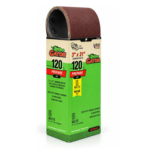 Gator 3 in. x 21 in. 120-Grit Sanding Belts, 5-Pack - view 2