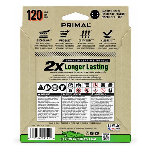 Gator Primal 5 in. 120-Grit Sanding Discs, 15-Pack - view 2