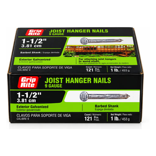 Grip-Rite 1-1/2 in. 9-Gauge Joist Hanger Nails, 1 lb. Box