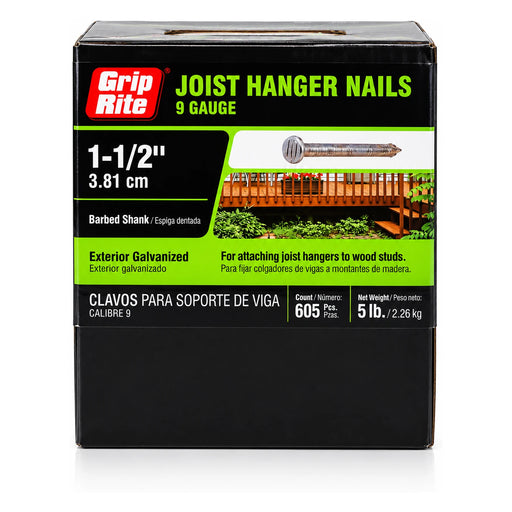 Grip-Rite 1-1/2 in. 9-Gauge Joist Hanger Nails, 5 lb. Box