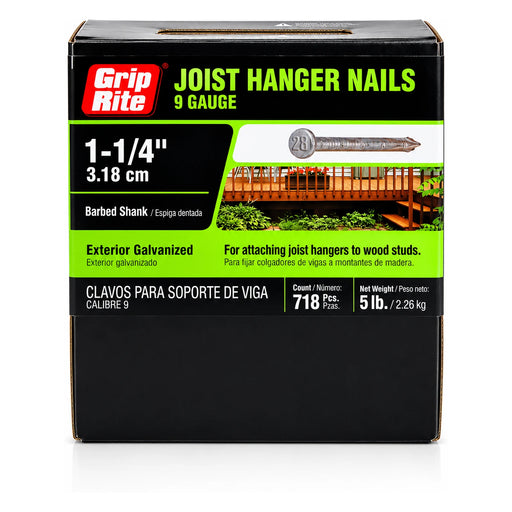 Grip-Rite 1-1/4 in. 9-Gauge Joist Hanger Nails, 5 lb. Box