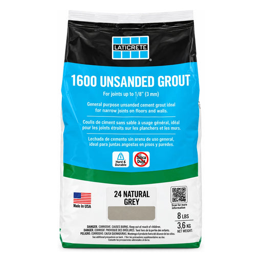 Laticrete 1600 Unsanded Grout, 24 Natural Grey, 8 lb.