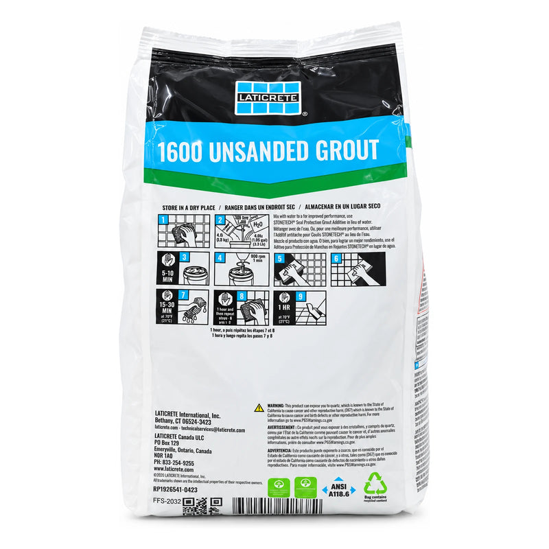 Laticrete 1600 Unsanded Grout, 24 Natural Grey, 8 lb. - view 2