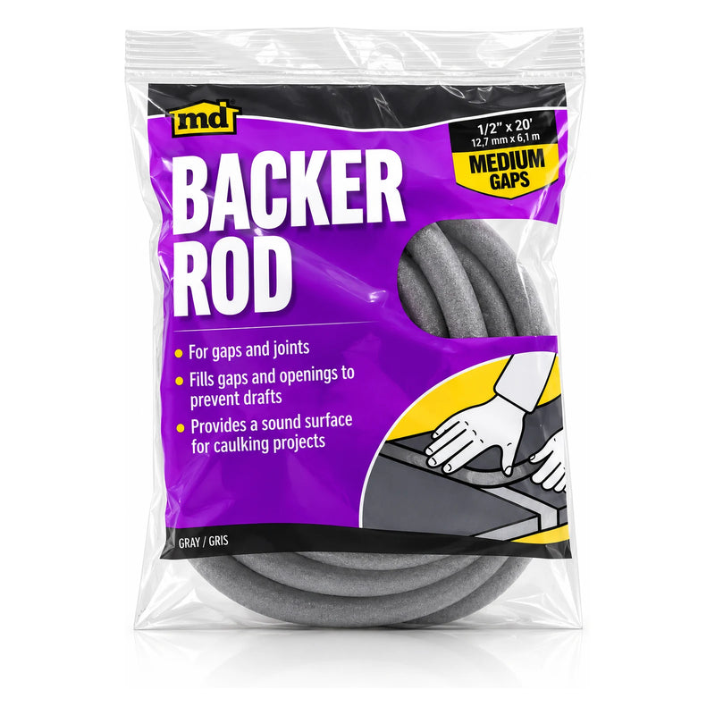 M-D 1/2 in. x 20 ft. Gray Backer Rod