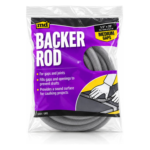 M-D 1/2 in. x 20 ft. Gray Backer Rod