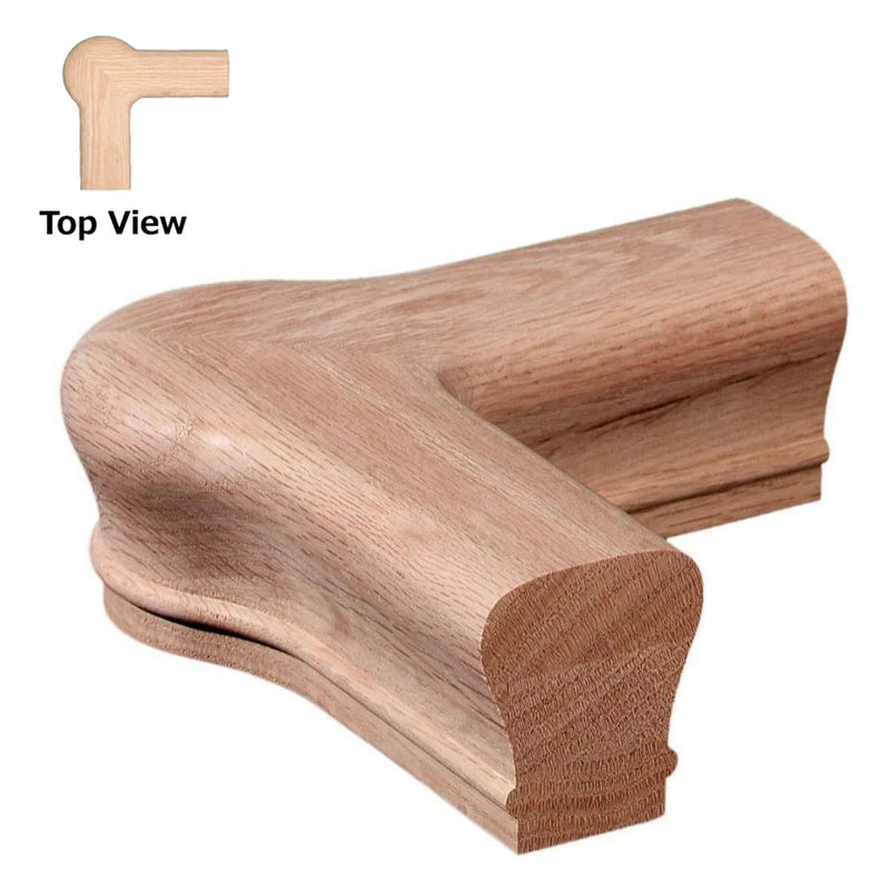 Oak 90 Degree Quarter Turn Handrail Fitting