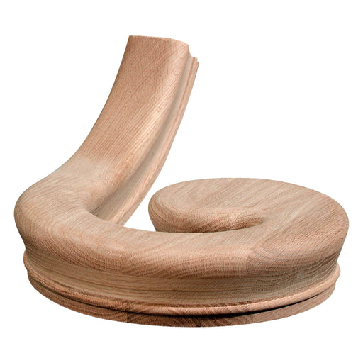 Oak Right-Hand Volute Handrail Fitting