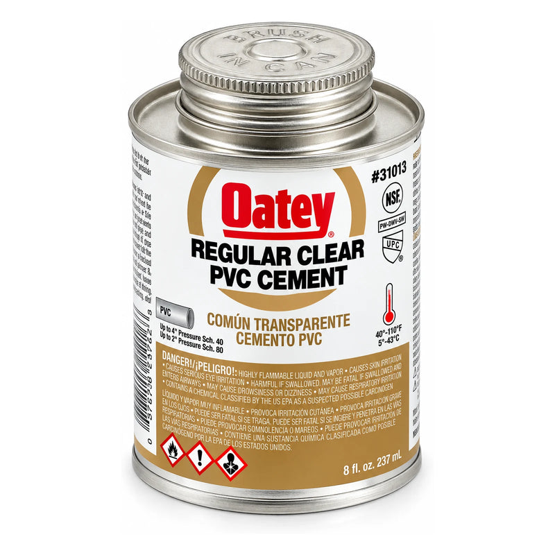 Oatey 8 oz. Regular Clear PVC Cement, #31013