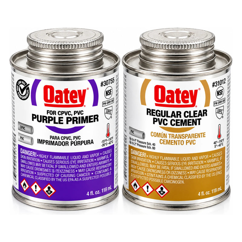 Oatey Handy Pack Purple Primer & Regular Clear PVC Cement, 4 oz. Each, #30246 - view 3