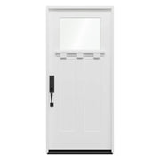 Pella Flush Glazed Craftsman Light Fiberglass Front Door