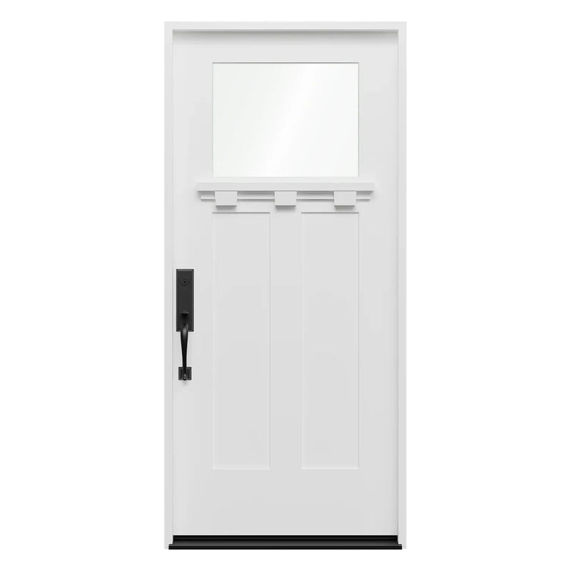 Pella Flush Glazed Craftsman Light Fiberglass Front Door