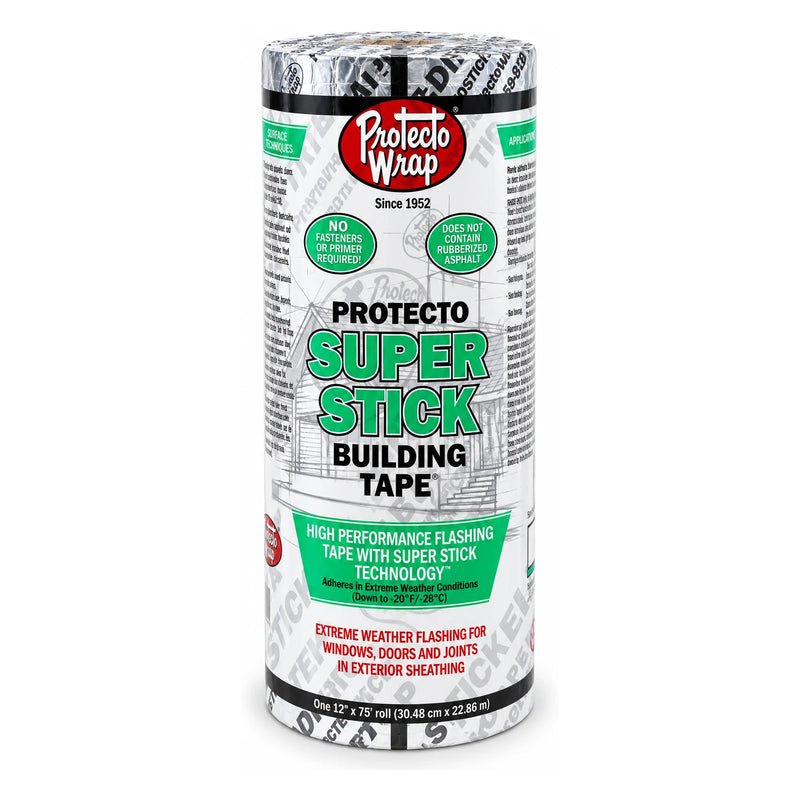 Protecto Wrap Super Stick Building Tape, 12 in. x 75 ft.